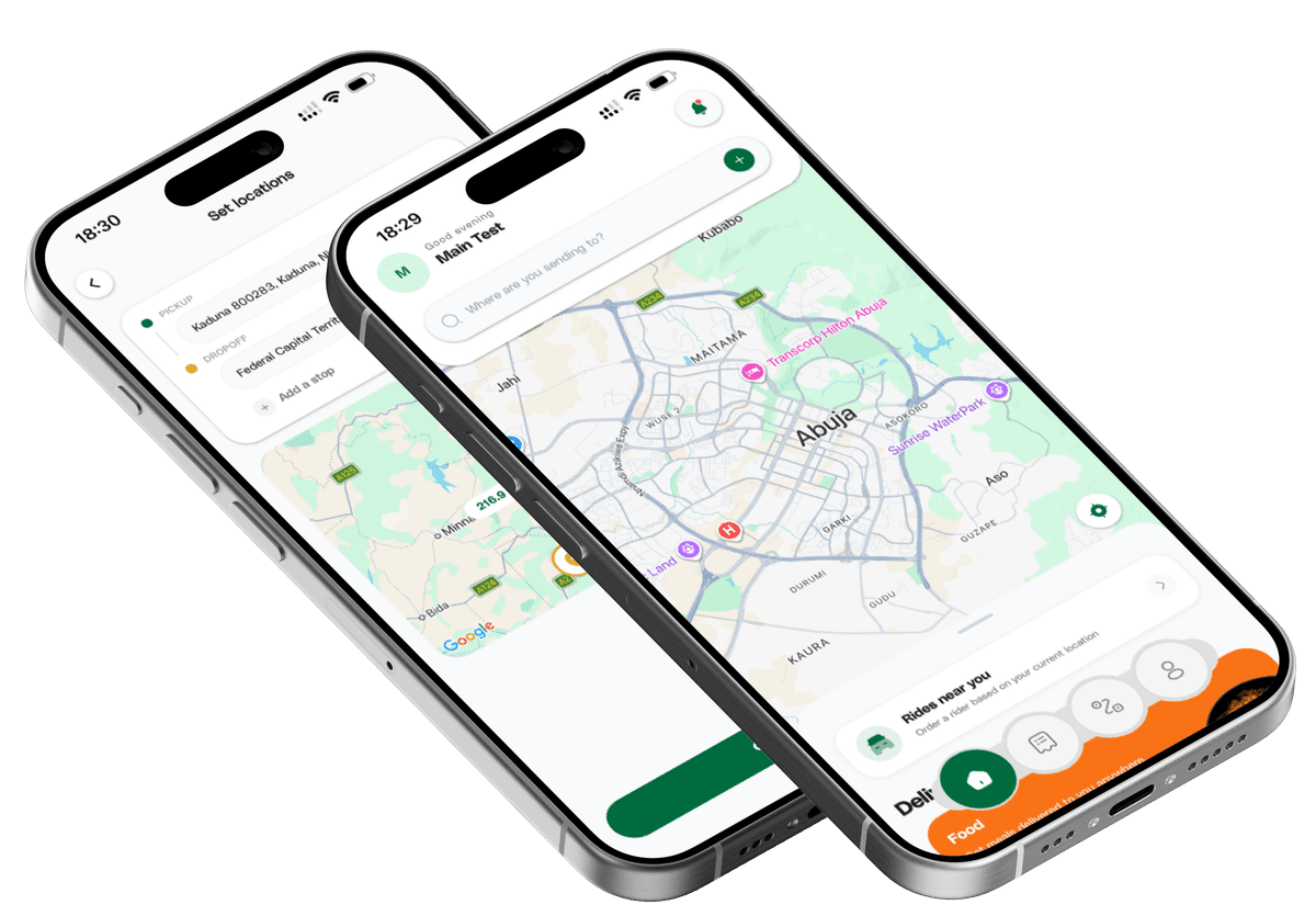 GoShats app showing delivery tracking on two iPhones